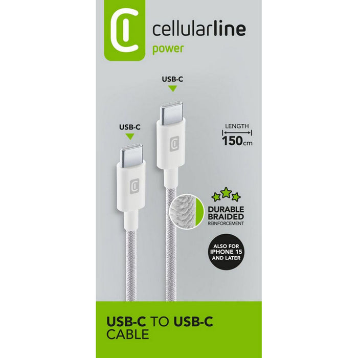 КАБЕЛ USB-C TO USB-C 1.5 m WHITE