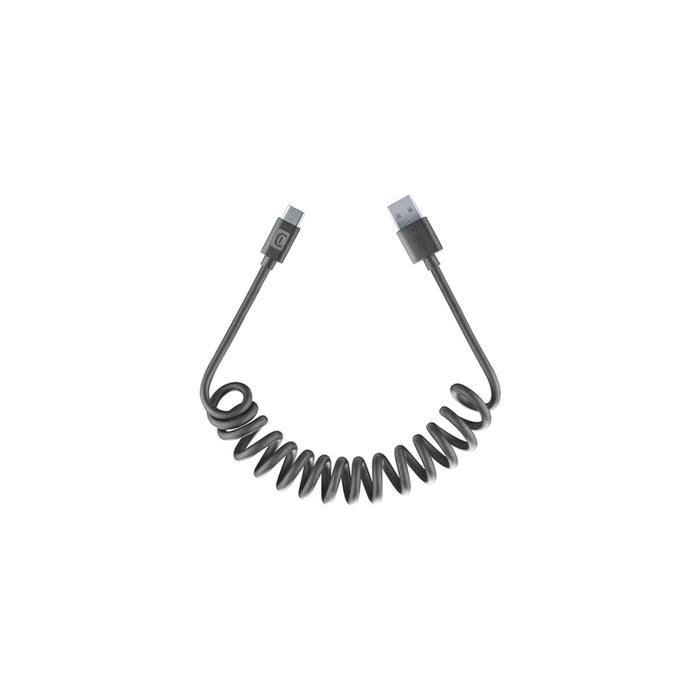 КАБЕЛ SPIRAL USB-A TO USB-C 1.2 m BLACK