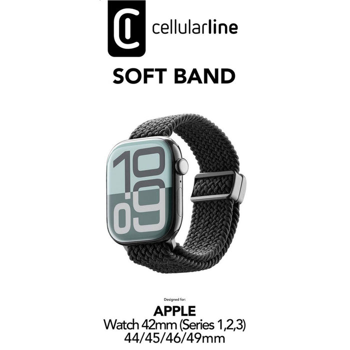 Текстилна каишка с магнитно захващане CELLULAR LINE за Smart Watch APPLE WH 42-49 MM BLACK
