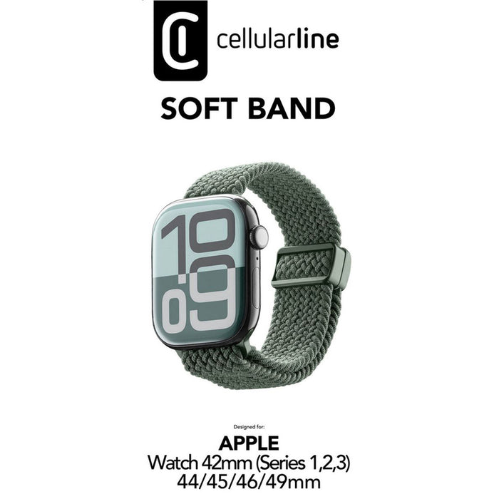 Текстилна каишка с магнитно захващане CELLULAR LINE за Smart Watch APPLE WH 42-49 MM GREEN