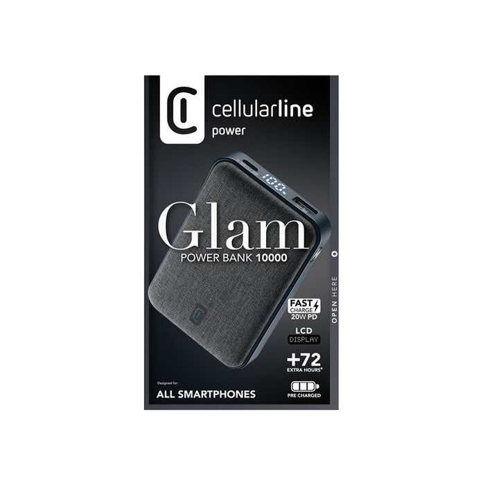 ВЪНШНА БАТЕРИЯ CELLULAR LINE GLAM 10000 mAh 20W PD BLACK