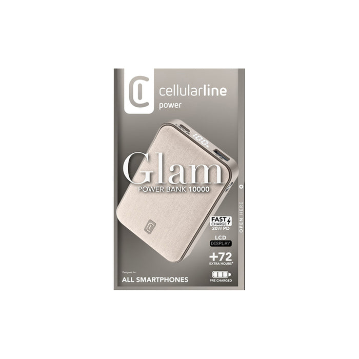 ВЪНШНА БАТЕРИЯ CELLULAR LINE GLAM 10000 mAh 20W PD BEIGE