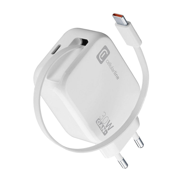 ЗАРЯДНО 220V 30W USB-C+USB-C КБЛ РОЛЕТНО