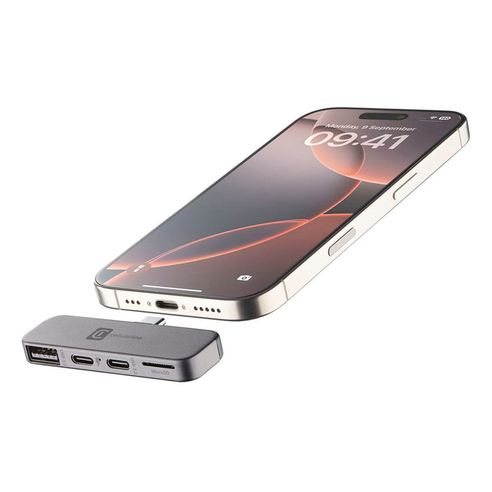 HUB OTG PLUG&PLAY USB-C - 4 ПОРТА СИВ