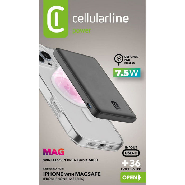 БЕЗЖИЧНА ВЪНШНА БАТЕРИЯ CELLULAR LINE 5000 mAh PBNEWMAG5000K