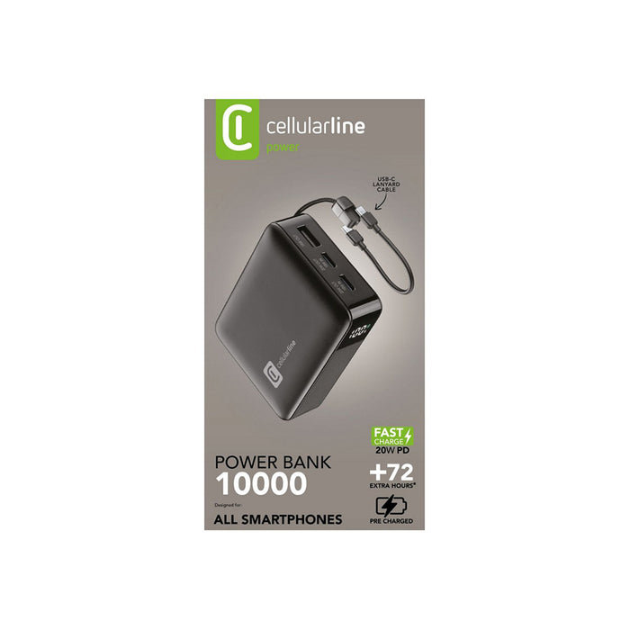 ВЪНШНА БАТЕРИЯ CELLULAR LINE 10000 mAh LCD 20W