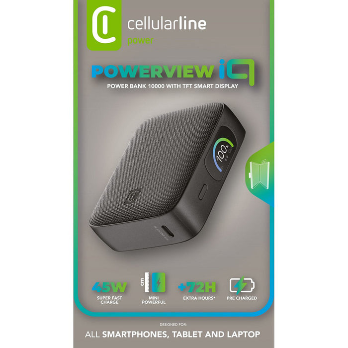 ВЪНШНА БАТЕРИЯ CELLULAR LINE 10000 mAh 45W TFT ЕКРАН