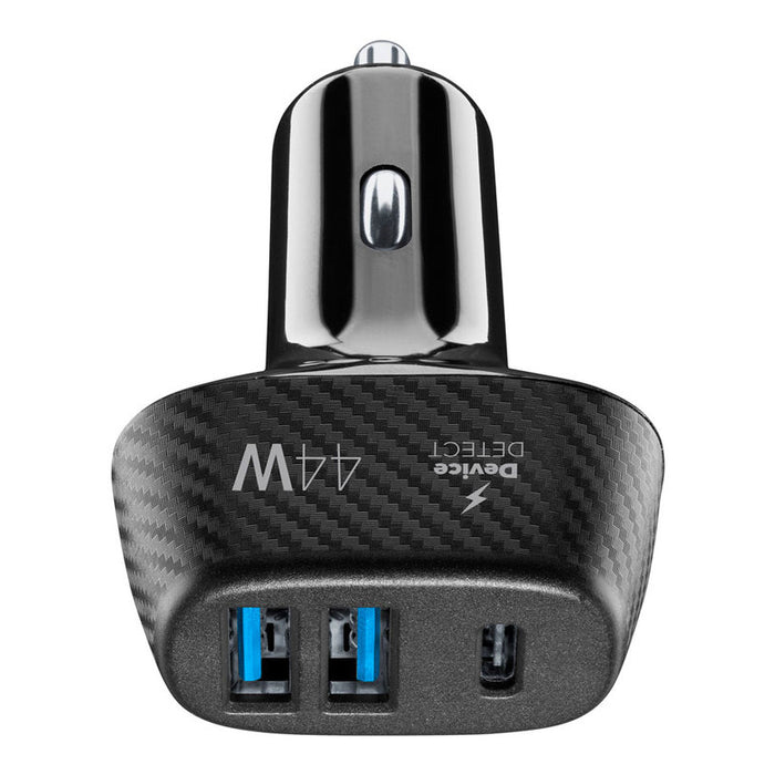 ЗАРЯДНО 12V 2XUSB-A + USB-C 44W