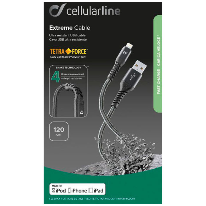 КАБЕЛ TETRA FORCE USB-A-LIGHTNING 1.2 m