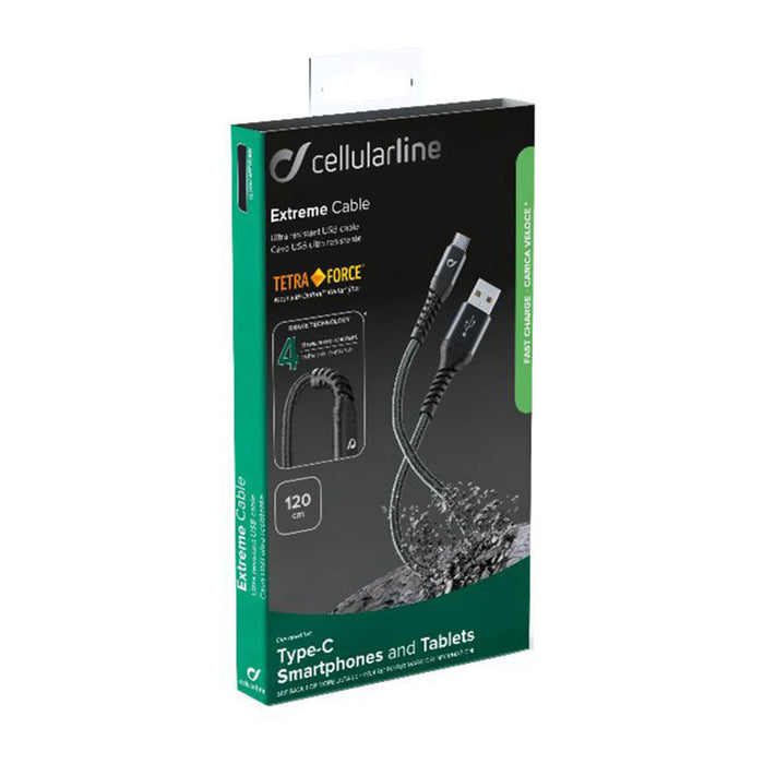 КАБЕЛ TETRA FORCE USB-A TO USB-C 1.2 m