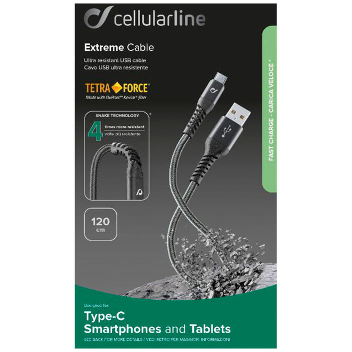 КАБЕЛ TETRA FORCE USB-A TO USB-C 1.2 m