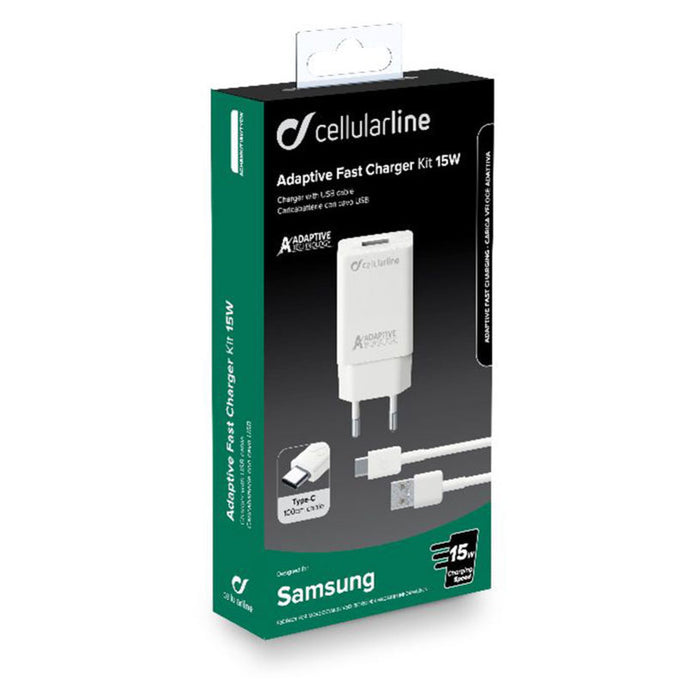 ЗАРЯДНО 220V 15W + TYPE-C КАБЕЛ SAMSUNG