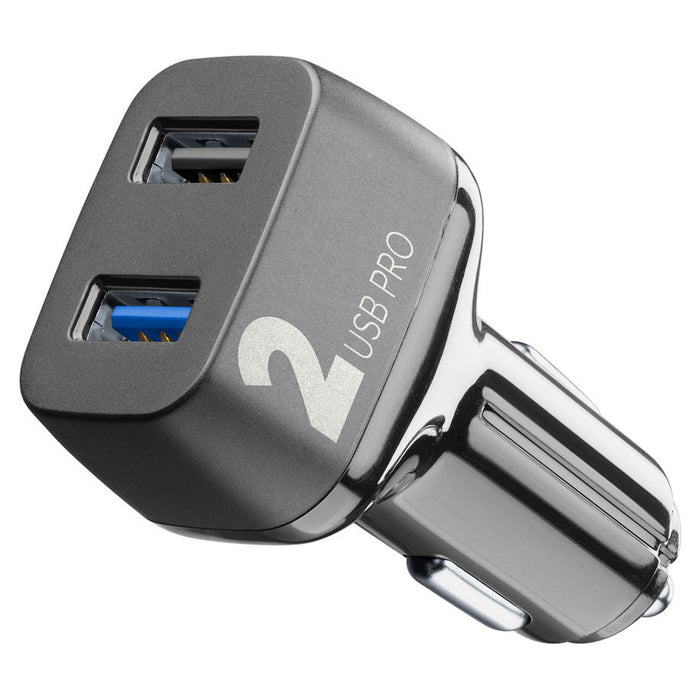 ЗАРЯДНО 12V 12W+18W USB BLACK