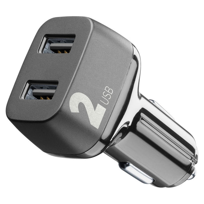 ЗАРЯДНО 12V 2X12W USB BLACK