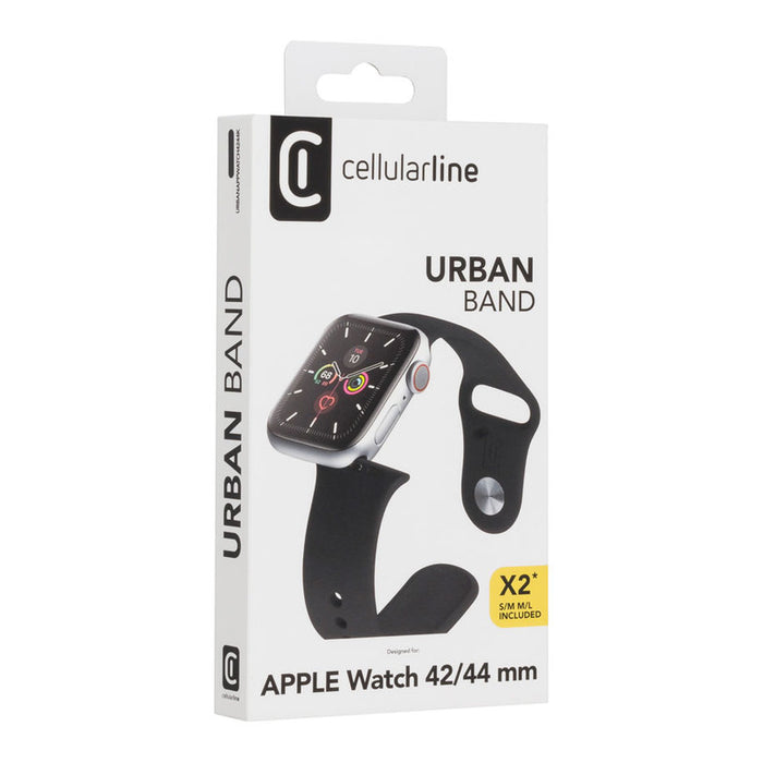 СИЛИКОНОВА КАИШКА CELLULAR LINE URBAN APPLE WATCH 42/44mm BK