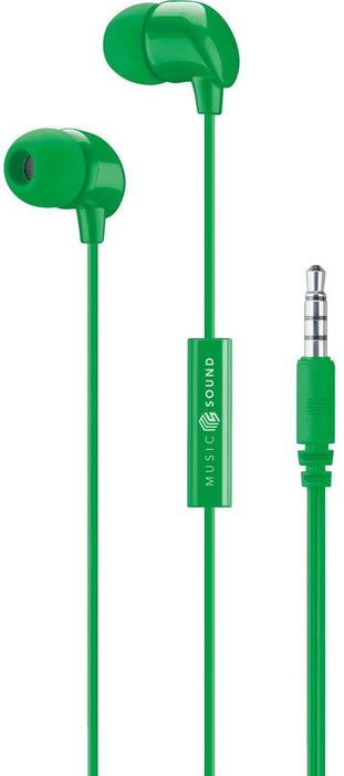 Слушалки с микрофон Cellularline - Music Sound 3.5 mm, зелени
