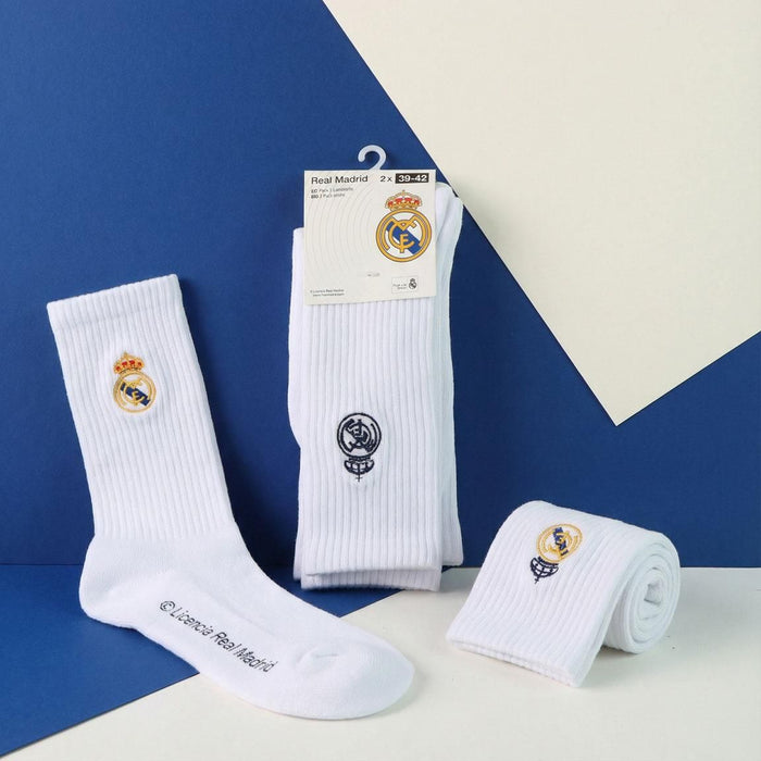 Комплект чорапи Cerda Sports: Real Madrid - Logo (White), размер 43/46