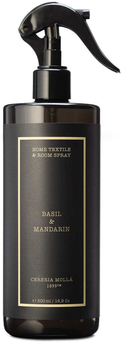 Спрей за текстил Cereria Molla - Basil & Mandarin, 500 ml