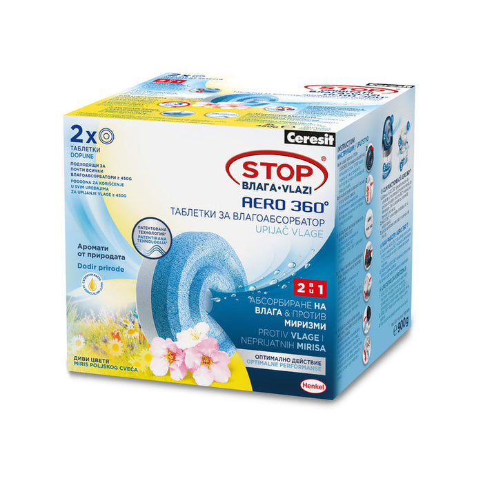 STOP ВЛАГА ТАБЛЕТКИ 2Х450 G АРОМАТ ОТ ПРИРОДАТА ДИВИ ЦВЕТЯ CERESIT STOP ВЛАГА 2 БР