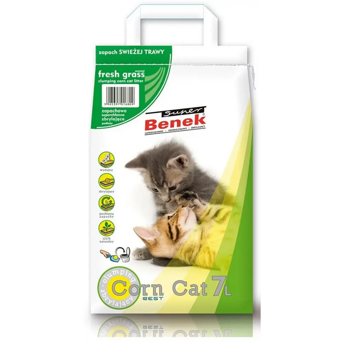 Certech Super Benek Corn Cat Fresh Grass - Corn Cat Litter