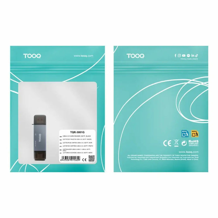 Четец за карти TooQ TQR-3001G Черен Сив