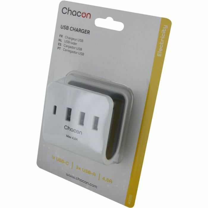 USB зарядно стена Chacon Бял