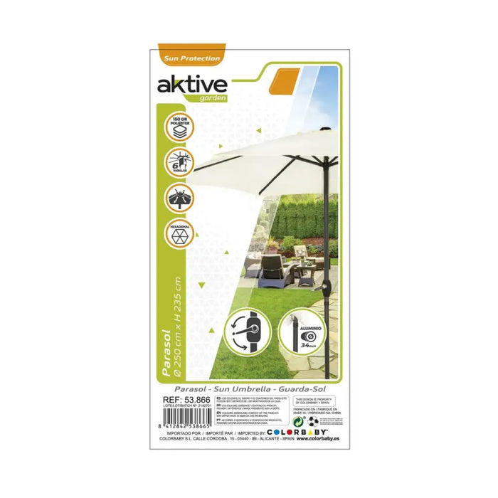 Чадър Aktive Сметана Ø 250 cm 250 x 235 x 250 cm