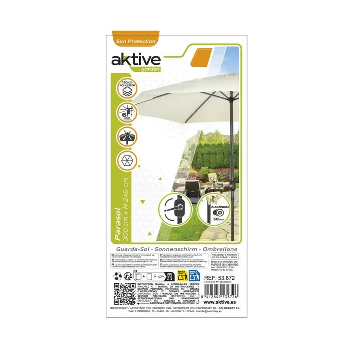 Чадър Aktive Сметана Ø 300 cm 300 x 245 x 300 cm