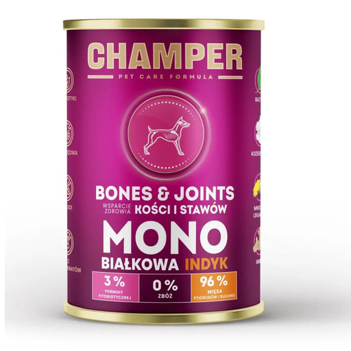 CHAMPER BONES&JOINTS MONOBIAŁKOWA indyk mokra karma dla psa