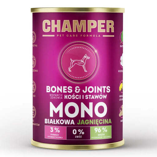 CHAMPER BONES&JOINTS MONOBIAŁKOWA jagnięcina mokra karma