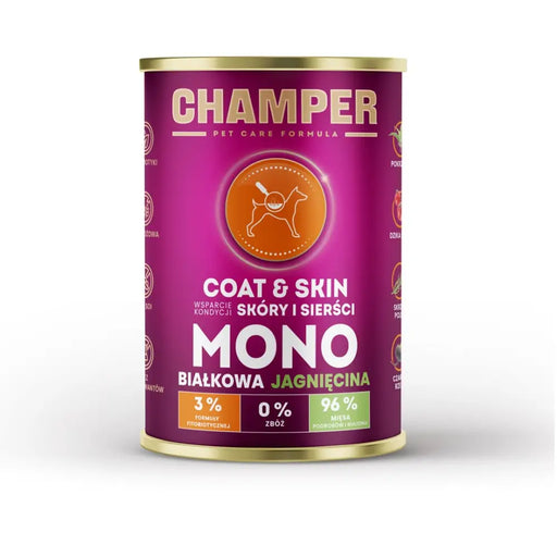 CHAMPER Coat & Skin Lamb - мокра храна за кучета - 400