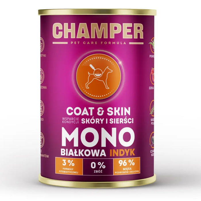 CHAMPER Coat & Skin Salmon - мокра храна за кучета - 400