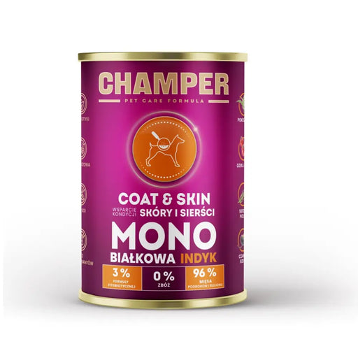 CHAMPER Coat & Skin Turkey - мокра храна за кучета - 400
