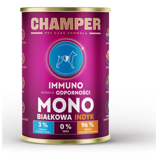 CHAMPER Immuno Turkey - мокра храна за кучета - 400