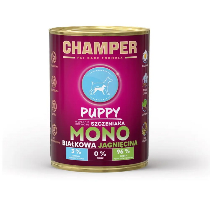 CHAMPER Puppy Lamb - мокра храна за кучета - 400