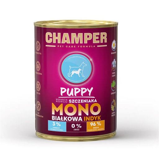 CHAMPER Puppy Turkey - мокра храна за кучета - 400