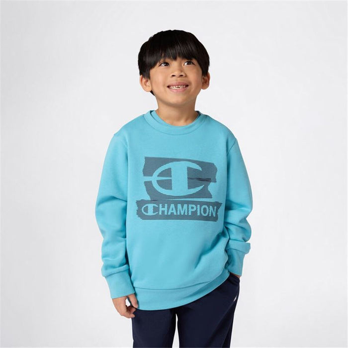 Детски суичър без качулка Champion Graphic Shop Син Вода