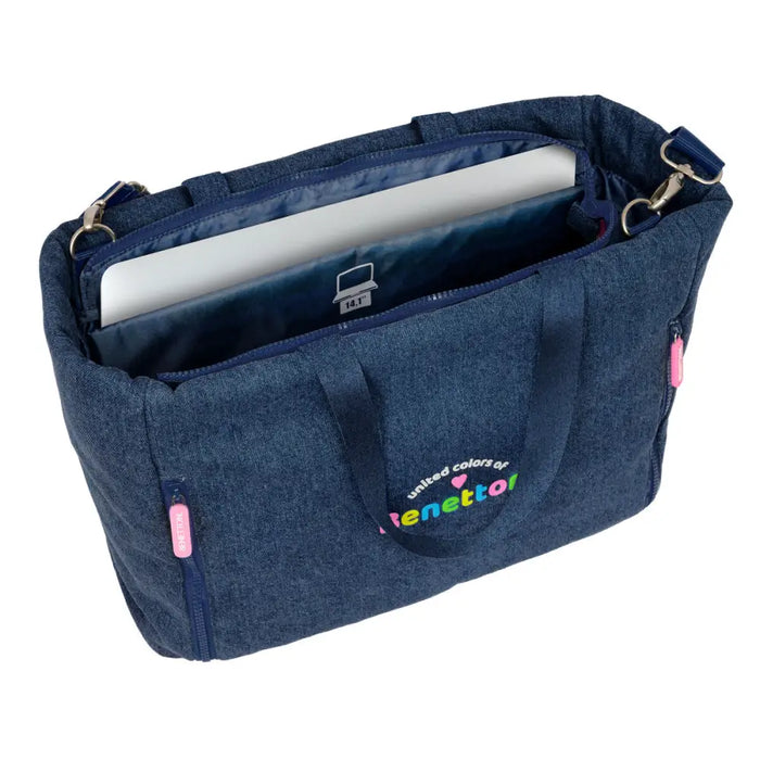 Чанта Benetton Denim Син 40 x 31 x 17 cm