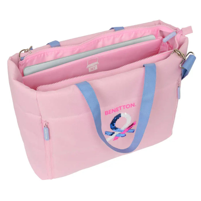 Чанта Benetton Pink Розов 40 x 31 x 17 cm