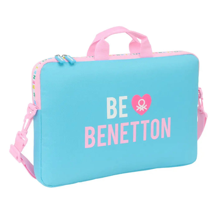 Чанта за лаптоп Benetton Unique Розов цвят тюркоаз 40 x 27