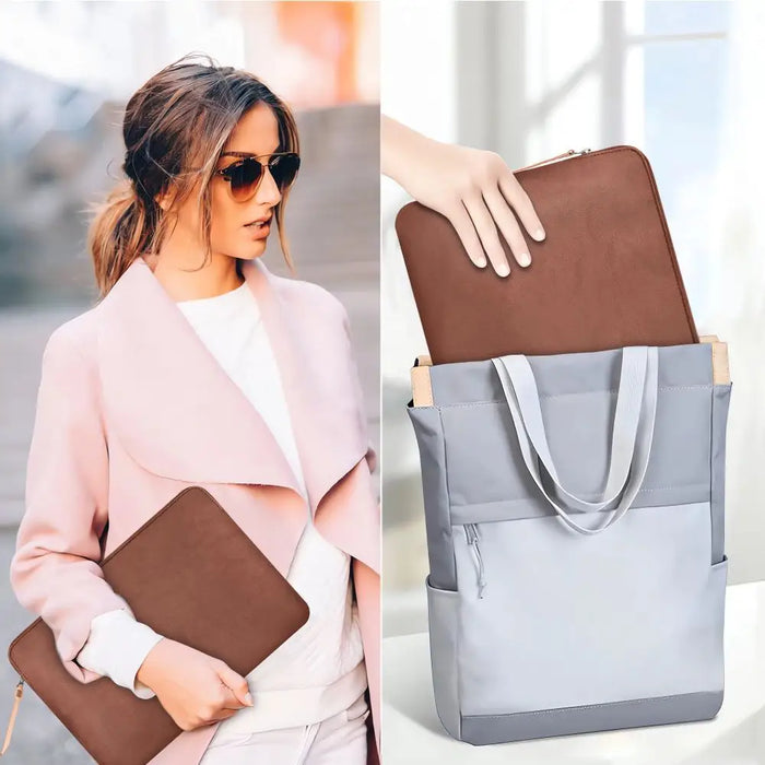 Чанта за лаптоп Tech-Protect Fleece 13-14 - кафява