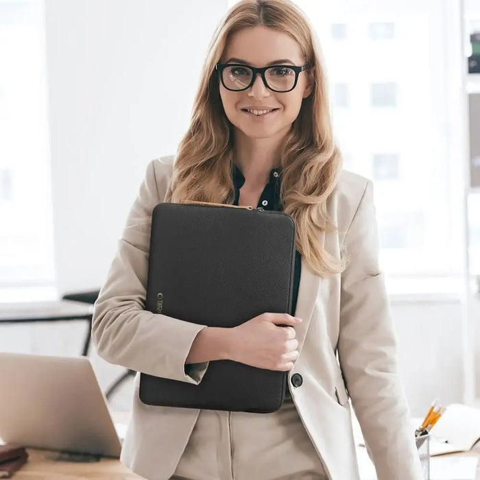 Чанта за лаптоп Tech-Protect Fleece 15-16 - черна