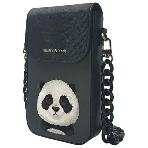 Чанта за телефон Nimmy Big Eyed Pet 2.0 Panda - черна
