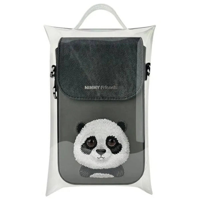 Чанта за телефон Nimmy Big Eyed Pet 2.0 Panda - черна