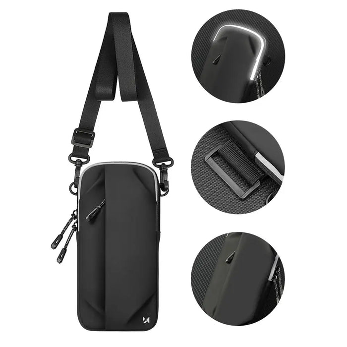 Чанта за телефон Wozinsky WSDB-B с гривна за бягане - черна