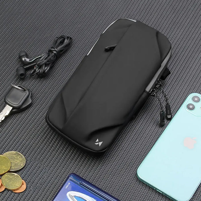 Чанта за телефон Wozinsky WSDB-B с гривна за бягане - черна