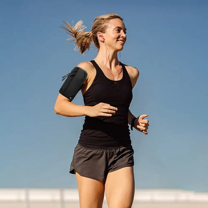 Чанта за телефон Wozinsky WSDB-B с гривна за бягане - черна