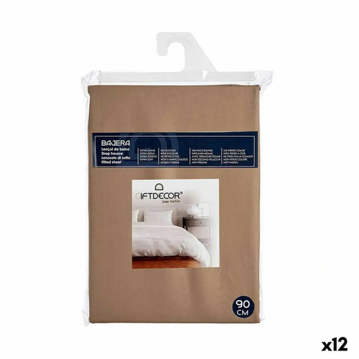 Чаршаф с ластик Gift Decor Кафяв 90 cm (12 броя)