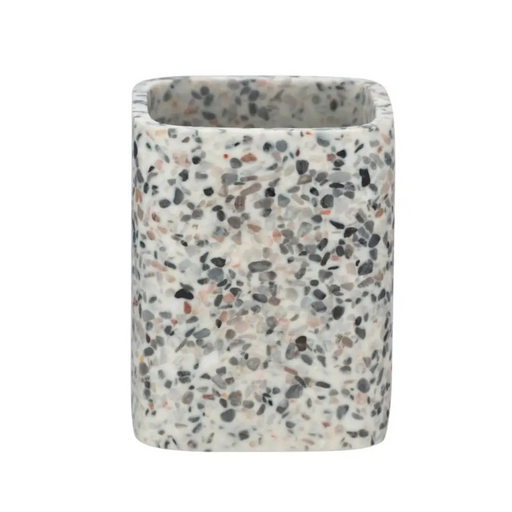ЧАША ЗА ЧЕТКИ ЗА ЗЪБИ TERRAZZO БЯЛА/СИВА