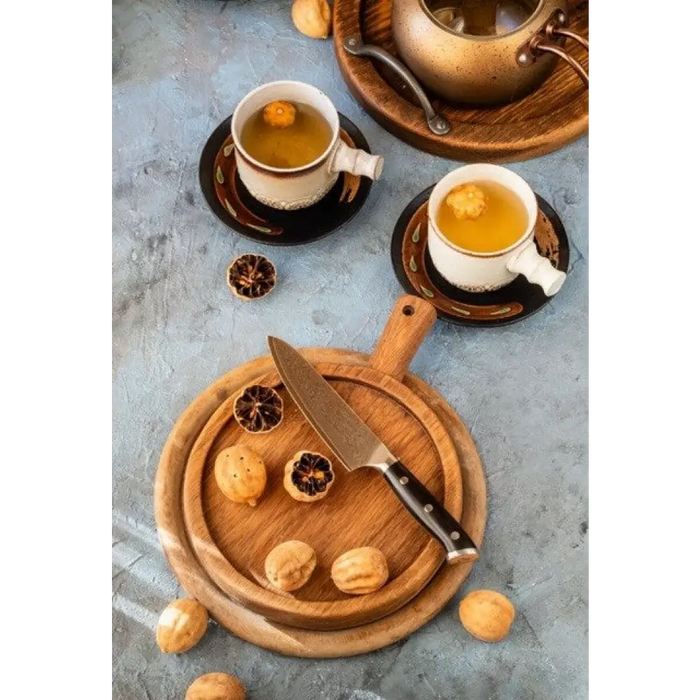 Chef Kohersen Elegance Ebony Wood Нож за готвач Дамаска